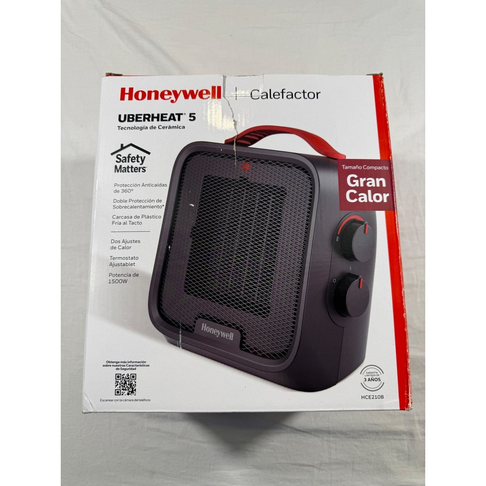 Honeywell UberHeat 5 Ceramic Heater Black USED Ceramic Technology HCE210B
